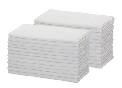 COTTON CRAFT White Dinner Napkins - Set of 24 Classic Twill Pure Cotton Soft Cloth Napkins - Durable Washable Reusable Napkin - Everyday Table Napkin - Restaurant Wedding Party Gift - 17 x 17 inches