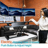 VERSADESK PowerPro™ 36 Inch Electric Standing Desk Converter, Height Adjustable Sit to Stand Up Desk Riser, Laptop and Dual Monitor Desktop Workstation with Wide Keyboard Tray and USB Port, Black VERSADESK