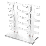 Lamoutor 2 Row Sunglasses Rack Holder Glasses Display Stand Transparent Lamoutor