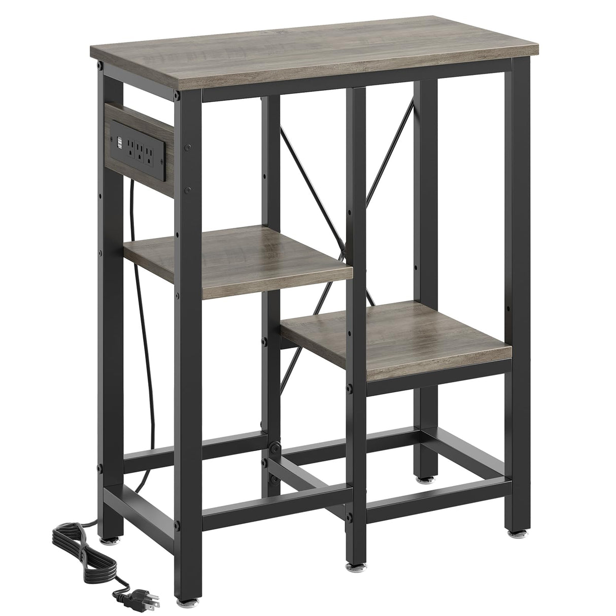 Becuddler 10 Gallon Fish Tank Stand with Charging Station, 20 x10 Metal Aquarium Stand with 3-Tiers Adjustable Storage Shelves, 6-Legs Reptile Terrarium Stand, 264 LBs Becuddler