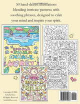 Relaxing Coloring Book for Adults - Stress Relief and Anxiety Relief - Hand-Drawn Patterns With Calming Quotes WoodArtSupply