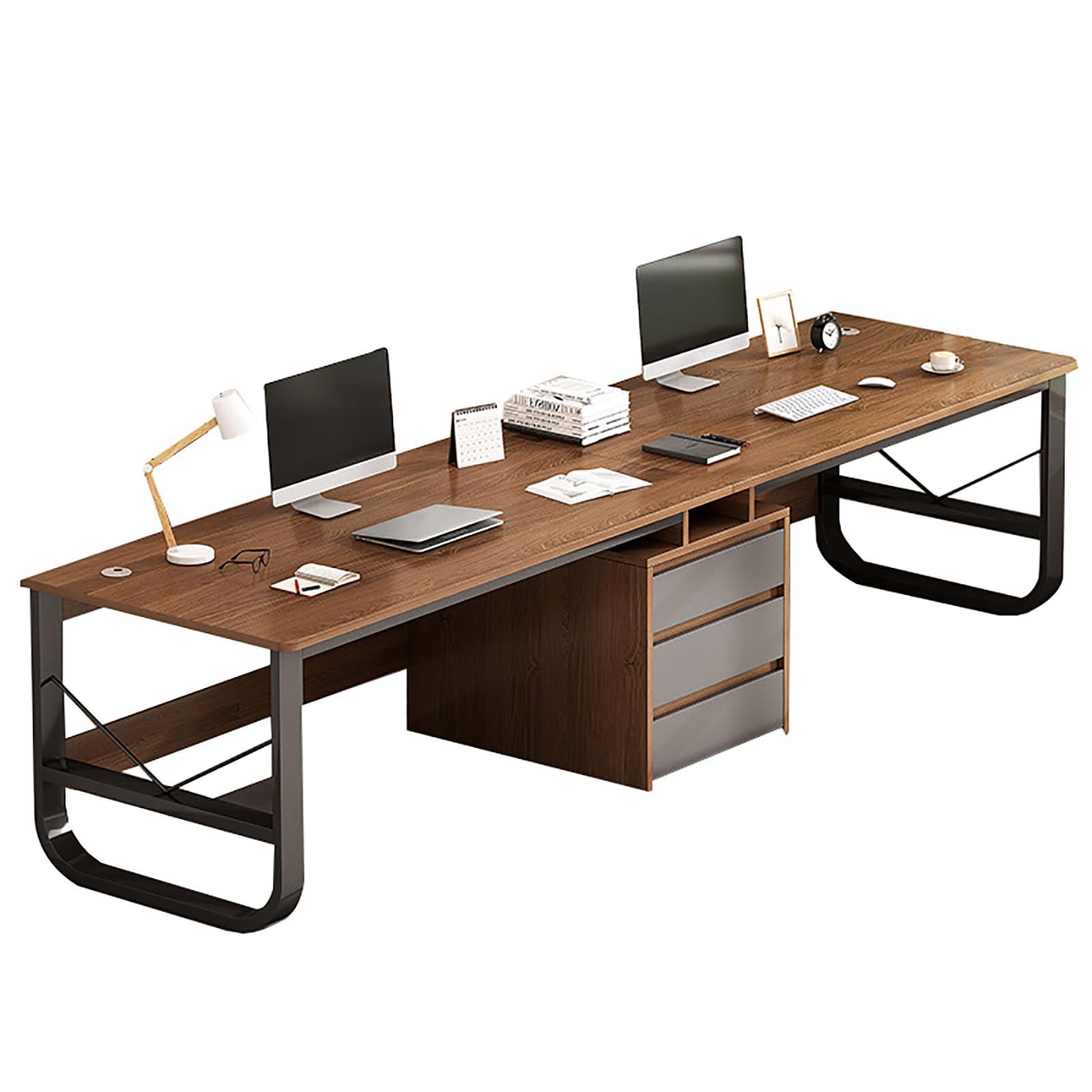 Extra Long Computer Desk,2 Person Desk With Drawers,double Workstation Desk For Home Office,large Wood Computer Desk Writing Table,modern Home Office Desk 78.7 Inch(200x50x73cm(79x20x29inch), - WoodArtSupply