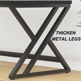 LVB 70.8" Black Computer Desk, Large Industrial Pc Study Home Office Desk, Long Modern Wood Gaming Work Writing Desk for 2 Person, Farmhouse Double Workstation Executive Desk with Storage in Bedroom LVB