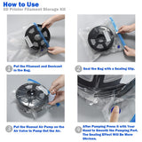 Lokkr 3D Printer Filament Storage Bag Kit Prevent and Monitor Moisture PLA Storage Dry Bags(12 x Vacuum Sealed Bags,1 x Hand Pump,20 x Desiccant,12 x Humidity Indicator Cards,4 x Sealing Clip),30x34cm Lokkr