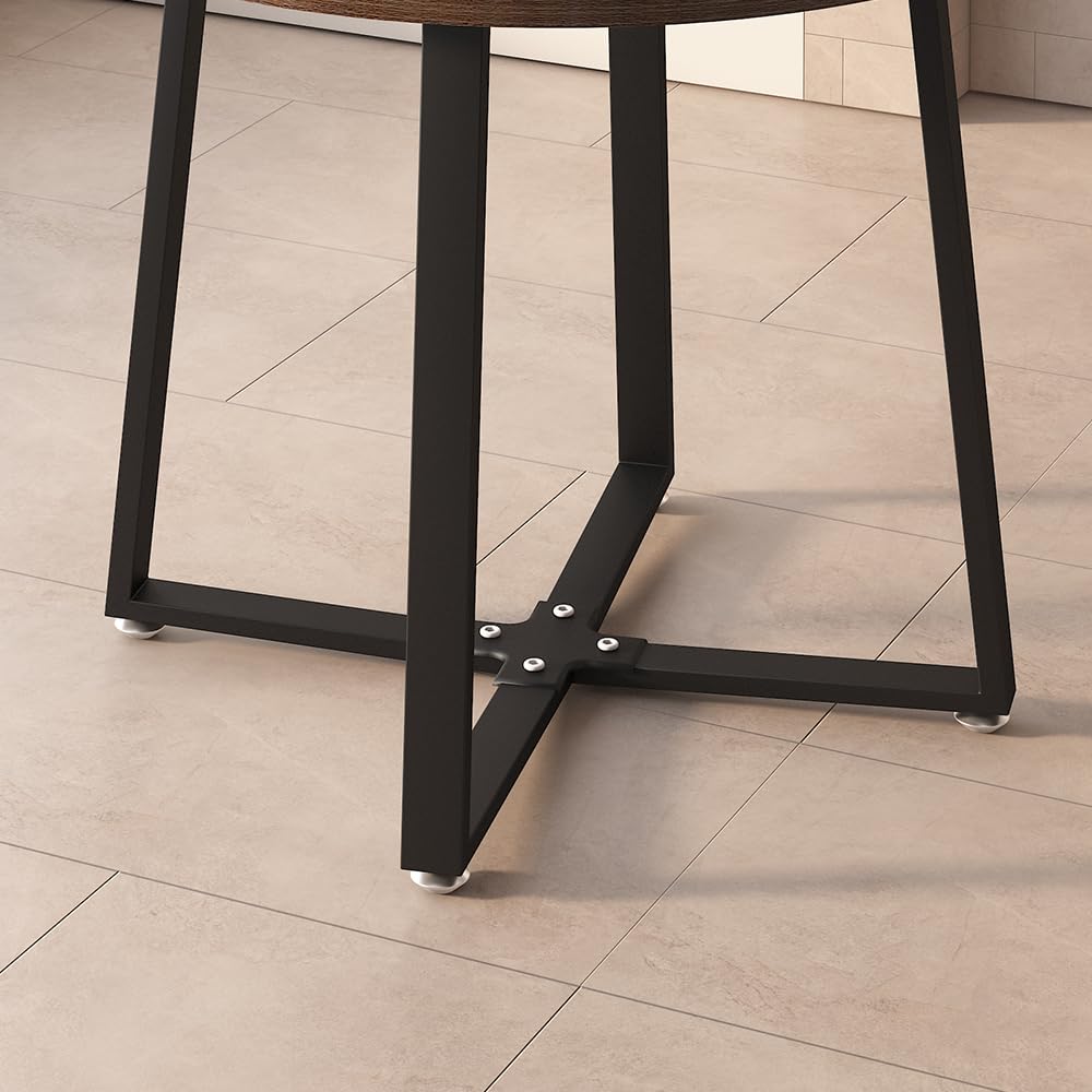 INO Design 5-Pieces Modern 35'' Inch Round Wooden Dining Table Set for 4 Comfortable Velvet Chairs, Space Saving Kitchen Furniture, Small Apartment Coffee Table Set (Grey) INO Design