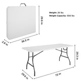 COSCO Fold-in-Half Banquet Table w/Handle, 6ft, White Cosco