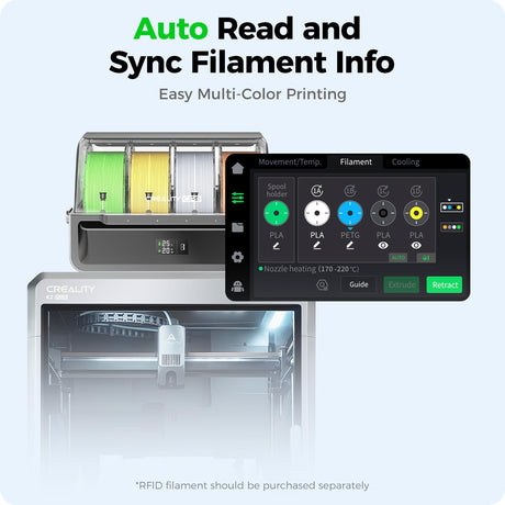 Official Creality CFS, Multi Color 3D Printer Automatically Filament System, Anti-Moisture Filament Storage, Supports 16 Color Printing for K1 Series CFS Upgrade Kit/K1 MAX/K1 SE/K1C/K2 Plus/Hi Creality