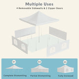 EROMMY 20x20ft Pole Party Tent, Weekend Canopy Heavy Duty with Sidewalls, 2 Doors, Carry Bags, PVC Fire Retardant Outdoor Canopies for 62 People, Large Tents for Parties, Events, Weddings, White EROMMY