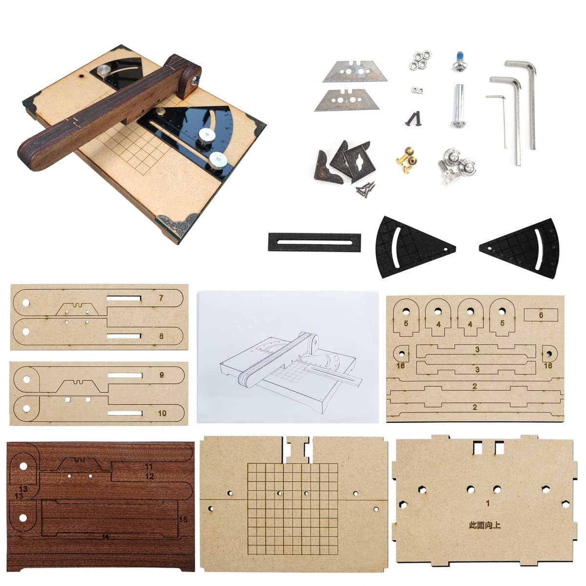 GAWEGM Wood Ship Modeling Tools - Angle Cutter Wooden Model Ship Building Tools Kit, for Hull Wood Strip Sharp-Angle Cutting, Ship Models Kits to Build GAWEGM
