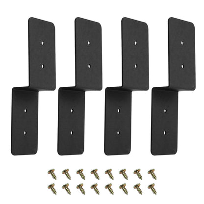 CNQLIS 4 Pieces Heavy Duty Steel Z Brackets 6 Inch Double Angle Channel Steel Profile Corner Brace, Cross Beam Support Post for Wood Shelf Fixing Timber Connector Pergola Bracket - WoodArtSupply