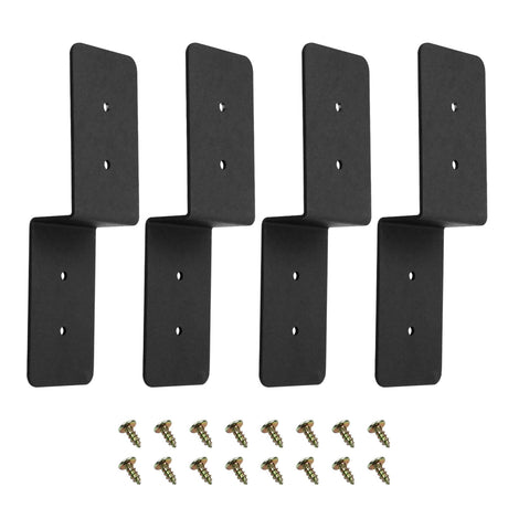 CNQLIS 4 Pieces Heavy Duty Steel Z Brackets 6 Inch Double Angle Channel Steel Profile Corner Brace, Cross Beam Support Post for Wood Shelf Fixing Timber Connector Pergola Bracket CNQLIS