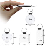 Arokimi Sublimation Keychains Blank,PU Leather Heat Transfer Keychain Keyring,8 Pcs Arokimi