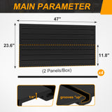 LILYPELLE Slatwall Panel 4 FT x 2 FT, Interlocking Slat Wall Paneling, PVC Slat Wall Panels, Heavy Duty Slatwall Organizer for Retail Display, Garage Storage LILYPELLE