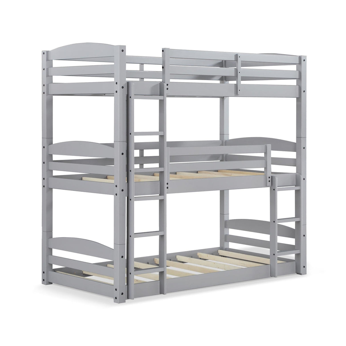 DHP Phoenix Triple Bunk Bed, Twin Size, Grey DHP