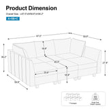 Belffin Modular Sectional Sofa Chenille Sleeper Sectional Couch with Storage Modular Sofa Bed for Living Room, 6 Sats, Dark Grey Belffin