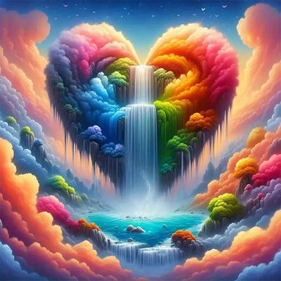 Reluohuo Diamond Painting Waterfall Kits for Beginner, 5D Love Full Drill Diamond Art Kits for Adults, DIY Diamond Art Kits for Home Wall Decor, 12x12 Inch