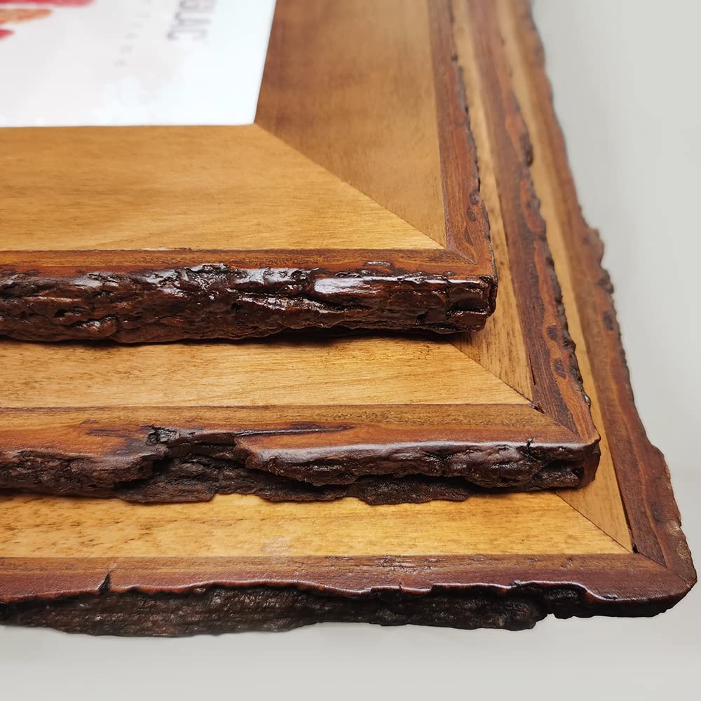 Eosglac 5x7 Live Edge Picture Frame, Rustic Wood Photo Frames Farmhouse Decor for Tabletop or Wall Display, Natural Brown Eosglac
