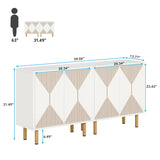 Tribesigns Modern White Storage Cabinet Set, Freestanding Floor Cabinet, Classic 59 inches Sideboard, Wood Buffet Cabinet with Doors, Large Storage Cabinet for Living Room, Dining Room, Garage Tribesigns