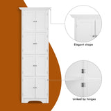 72 Inch Tall Corner Storage Cabinet with 8 Doors, 4-Tier Kitchen Pantry Storage Cabinet, for Living Room, Kitchen, Office, Bathroom, White WoodArtSupply