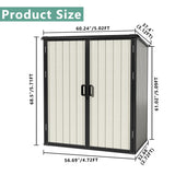Aoxun Outdoor Storage Shed 5 x 3FT, Resin Shed with Floor and Lockable Door, Plastic Shed for Bike, Garbage Can, Tool, Accessories, Lawn, Garden - Beige Aoxun
