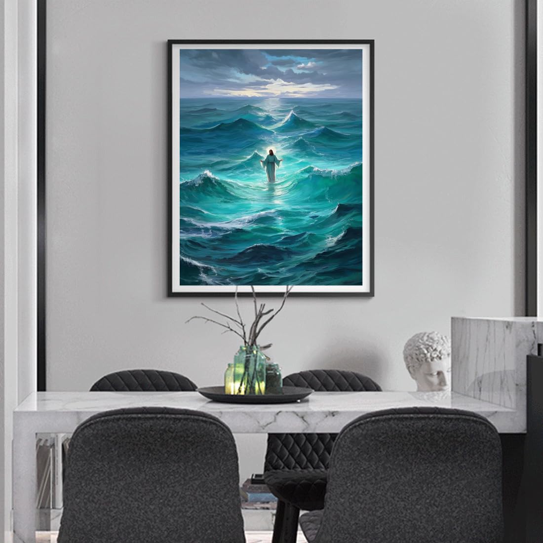 ACANDYL DIY Paint by Numbers Kit for Adults Beginner Paint by Number for Adults Jesus Canvas Painting by Number DIY Acrylic Oil Painting on Canvas Arts Craft Decoration God Bless You 16x20 Inch ACANDYL