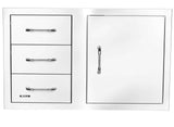 Bull Outdoor Products Premium Components for Outdoor Kitchen BBQ Island 38" 3 Drawer Door Combo with Reveal Bull Outdoor Products