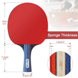 Glymnis Ping Pong Paddles Set of 4 Table Tennis Rackets with 8 Balls, Storage Case for Indoor Outdoor Table Tennis Paddle Game Accessories Glymnis