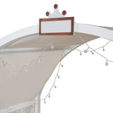Polibi Twin Size Extended Arched Canopy Bed with Trundle, Light Strip, and Whiteboard in White Polibi