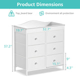 BOLUO Changing Table Dresser with 6 Fabric Drawers, Baby Dresser with Changing Table Top Diaper Changing Station with Storage for Nursery Modern BOLUO