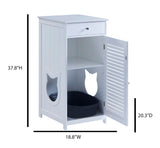 Penn-Plax Cat Walk Furniture: Contemporary Home Cat Litter Enclosure - Storage Drawer, Inner Shelf, and Shutter Style Door - White Penn-Plax