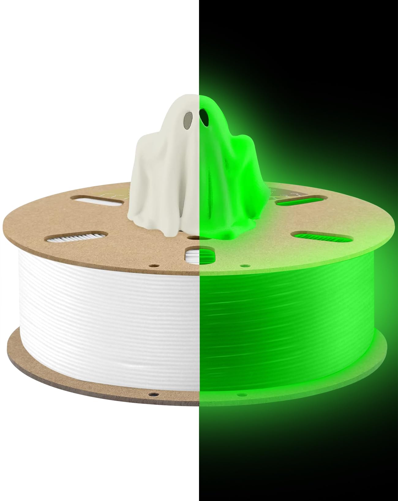 DURAMIC 3D PLA Glow in The Dark Filament 1.75mm Glow Green, 3D Printing PLA Filament 1.75mm Dimensional Accuracy +/- 0.05 mm, 1kg Spool - WoodArtSupply