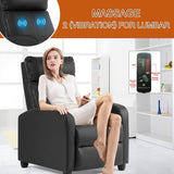 TYNB Lazy Recliner Massage Recliner Chair Living Room Sofa Reading Chair Home Theater Seating Modern Chair Easy Lounge PU Leather Padded Seat Backrest Black, 39.8 x 27 x 34 inches (SS-AC207-B) TYNB