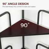 MAHANCRIS 52.8" Corner Shelf, 5-Tier Industrial Corner Bookshelf with Metal Frame, Small Plant Stand, Display Shelf for Living Room, Bedroom, Home Office, Small Spaces, Black CSBK5501 MAHANCRIS
