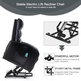 AVAWING Power Lift Recliner Chair for Elderly, PU Leather Electric Inclining Chair with Remote Control, Side Pocket and USB Port for Living Room & Bedroom, Black AVAWING