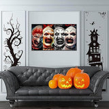MBNTJHT Halloween Paint by Numbers Kit for Adults Beginners,Horror Clown Paint by Number Kits on Canvas Without Framed,DIY Digital Oil Painting Art Kits for Home Wall Decor 16X24 Inch. MBNTJHT