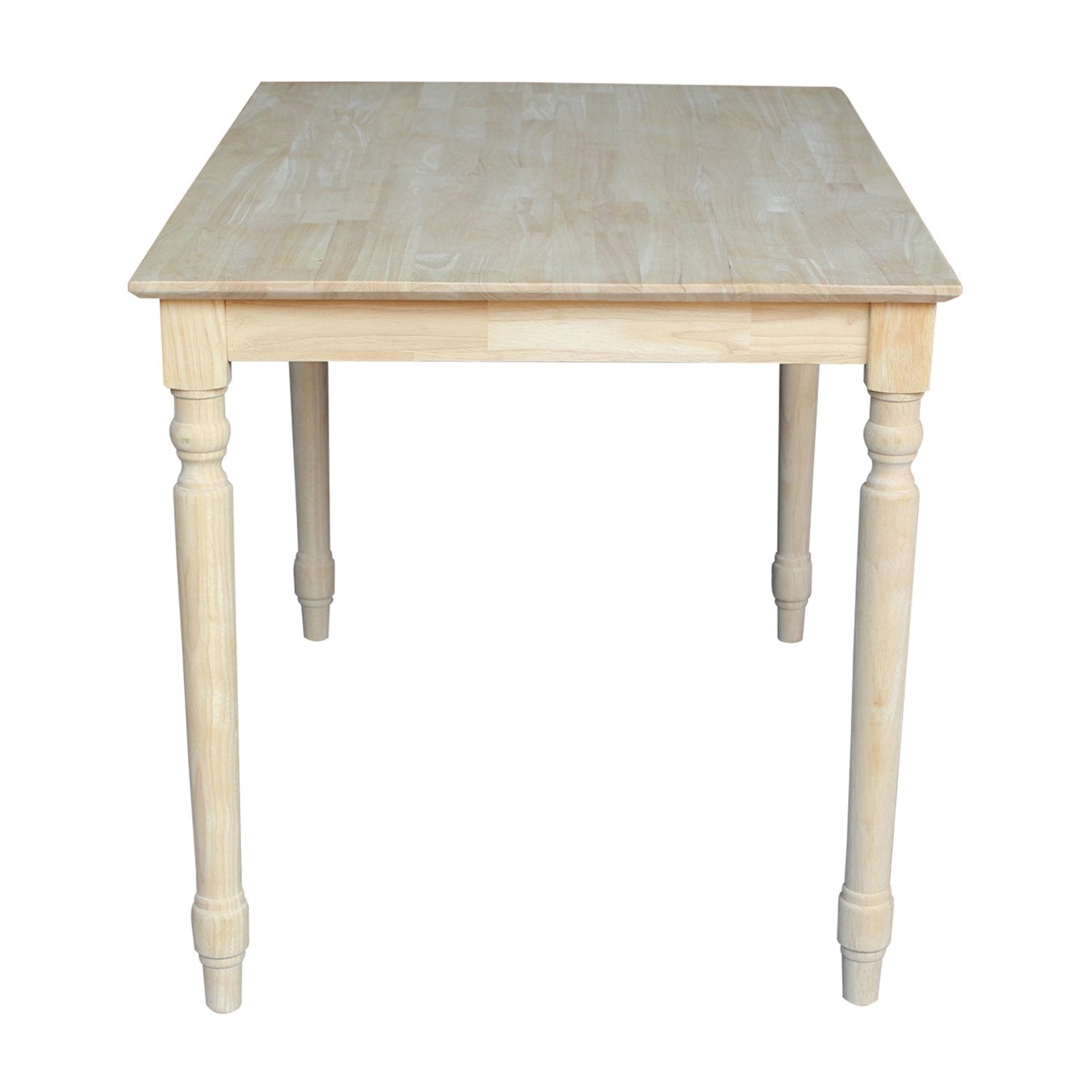 International Concepts Solid Wood Top Table with Turned Legs, Standard Height - WoodArtSupply