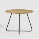 Walker Edison Modern Metal and Wood Round Dining Table, 40 Inch, English Ash Walker Edison