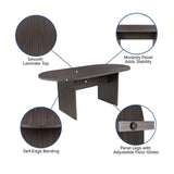 Flash Furniture Jones 6' Oval Multipurpose Conference Table, Business Meeting Table for Office and Conference Rooms, Rustic Gray Flash Furniture