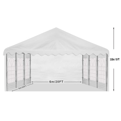 AMERICAN PHOENIX Party Tent 20x20 ft Heavy Duty Canopy Shelter for Wedding Event Fair with Fire Retardant Roof with Sidewalls and Windows White (20x20 - PE)