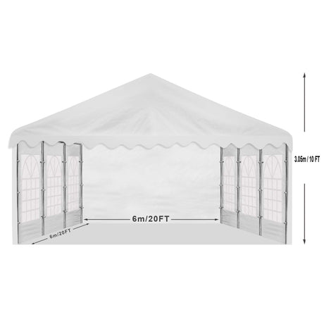 AMERICAN PHOENIX Party Tent 20x20 ft Heavy Duty Canopy Shelter for Wedding Event Fair with Fire Retardant Roof with Sidewalls and Windows White (20x20 - PE) AMERICAN PHOENIX