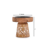 NIRMAN Mango Wood Candle Holders, Wood Candlesticks for Home Wedding Table Decor Centerpiece (4" x 4" x 4") NIRMAN