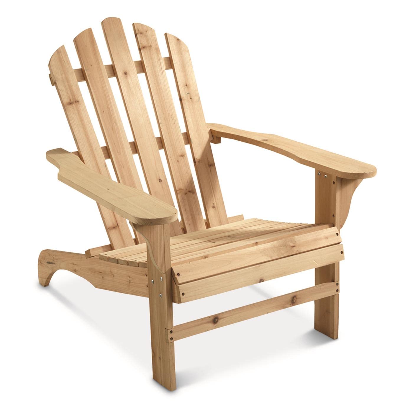 CASTLECREEK Oversized Adirondack Lounge Chair, Unfinished Natural Wood Outdoor Patio Wooden Lounger Chairs Accent Furniture