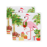 Christmas Flamingos Paper Cocktail Napkins - 20 Per Package Caspari