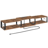 MAHANCRIS Floating TV Stand with Power Outlet, Wall-Mounted Entertainment Console Center with Storage, Floating TV Shelf for Under TV Storage, for Living Room, Bedroom, Rustic Brown TVHR103E01 MAHANCRIS