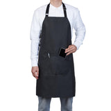 Restaurantware 32 x 26 Inch Cooking Apron 1 Flame Retardant Chef Apron - Adjustable Neck Straps For Men And Women Black Cotton Kitchen Apron Grill Bake Or Paint Durable Restaurantware