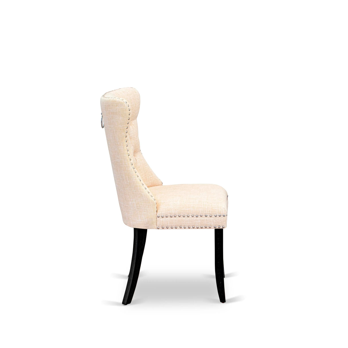 East West Furniture WEDA7-BLK-32 7 Piece Dining Set Includes a Rectangle Kitchen Table with Butterfly Leaf and 6 Upholstered Chairs, Black East West Furniture