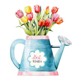 Katy Sue Watering Can Blossoms & Blooms Card Making Kit. 8 Shaped Cards, 3 Sheets of Floral Die Cut Decoupage, 8 Envelopes, Adhesive Foam Pads, & Instructions. For Card Making Supplies & Card Crafting Katy Sue