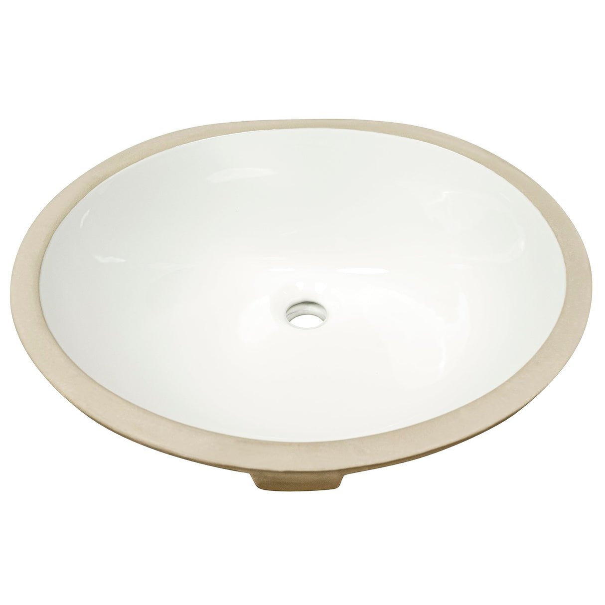 MSI 17 inch x 14 inch Oval Porcelain Ceramic Undermount Bathroom Vanity Vessel Sink, White MSI