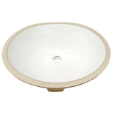 MSI 17 inch x 14 inch Oval Porcelain Ceramic Undermount Bathroom Vanity Vessel Sink, White MSI
