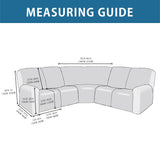 ULTICOR 7-Piece Sectional Sofa Covers, Velvet Stretch Reclining Couch Covers for Reclining L Shape Sofa, Thick, Soft, Washable (Dark Grey, 5 Seat Recliner Cover) ULTICOR